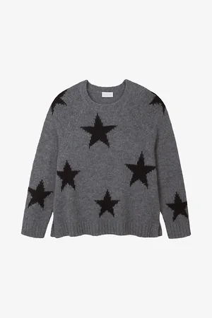 The White Company Womens Star-Pattern Relaxed-Fit Knitted Jumper