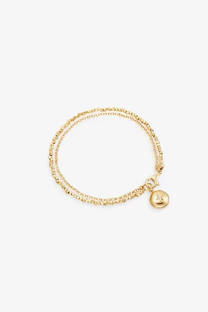 ASTLEY CLARKE Womens Biography 18ct Yellow Gold-Plated Vermeil Sterling Silver and White Sapphire Locket Bracelet