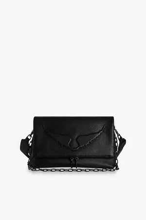 Zadig & Voltaire Womens Rocky Wing-Embellished Grained-Leather Cross-Body Bag