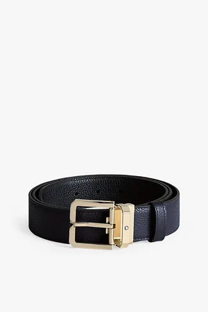 Montblanc Mens Logo-Engraved Reversible Leather Belt