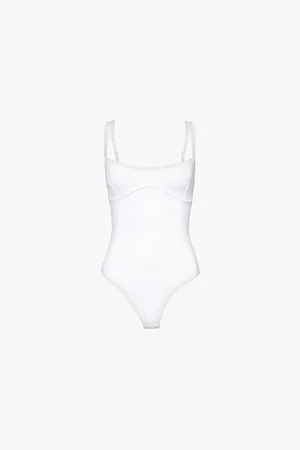 GOOD AMERICAN Womens Sweetheart-Neckline Scuba Body