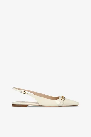 Tom Ford Womens Whitney Logo-Embellished Patent-Leather Slingback Ballet Pumps