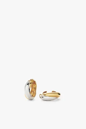 Missoma Womens Lucy Williams Chunky Entwine 18ct Recycled Gold-Plated Vermeil, Recycled Sterling-Silver Rhodium-Plated Small Hoop Earrings