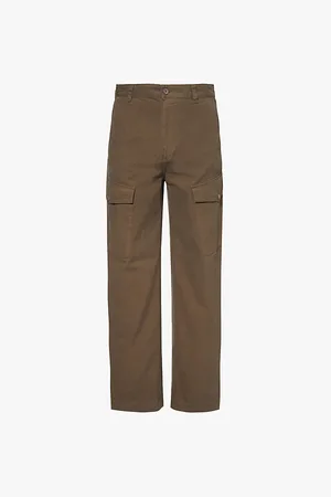 Belstaff Mens Dispatch Cargo Buttoned-Pockets Straight-Leg Mid-Rise Trousers