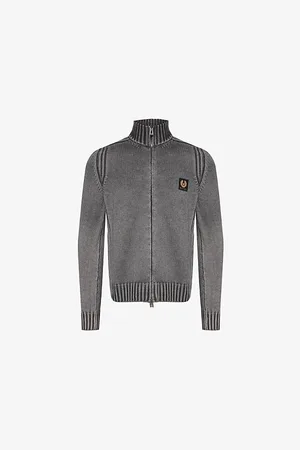 Belstaff Mens Bel Watch Logo-Patch Wool Cardigan
