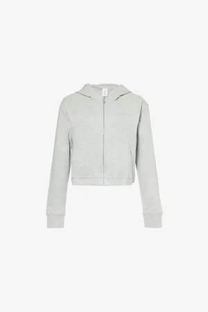 Calvin Klein Womens Modern Embroidered-Branding Cotton-Blend Jersey Hoodie