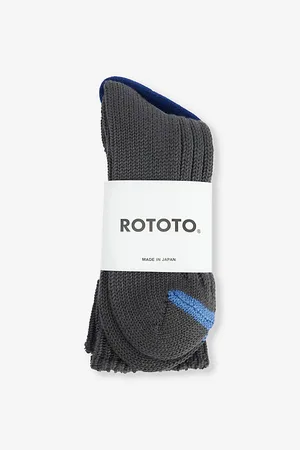 RoToTo Mens Chunky Ribbed Cotton-Blend Knitted Socks