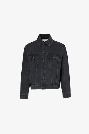Loewe Mens Anagram-Embroidered Relaxed-Fit Denim Jacket