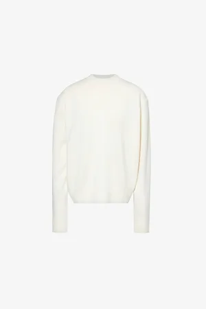 Frankie Shop Womens Rafaela Padded-Shoulder Wool and Cashmere-Blend Knitted Jumper