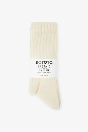 RoToTo Mens Daily Pack Of Three Cotton-Blend Knit Socks