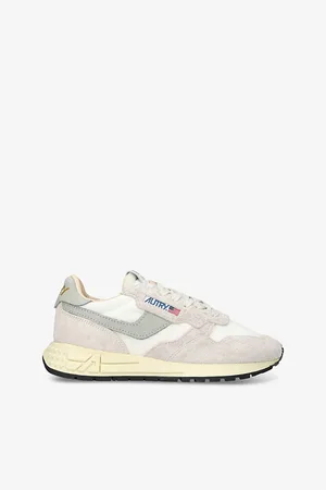 Autry Womens Reelwind Panelled Suede and Leather Low-Top Trainers