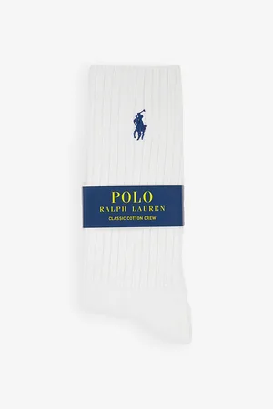 Ralph Lauren Mens Logo-Embroidered Cotton Socks
