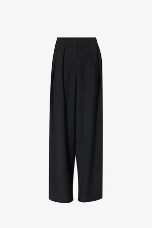 Frankie Shop Womens Ripley Wide-Leg High-Rise Wool-Blend Trousers