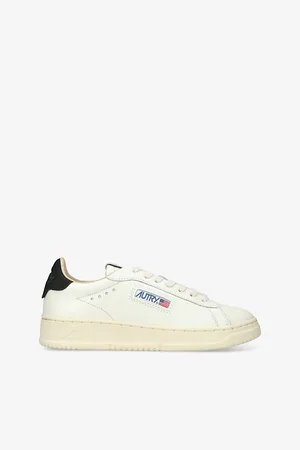 Autry Womens Dallas Logo-Tab Leather Low-Top Trainers