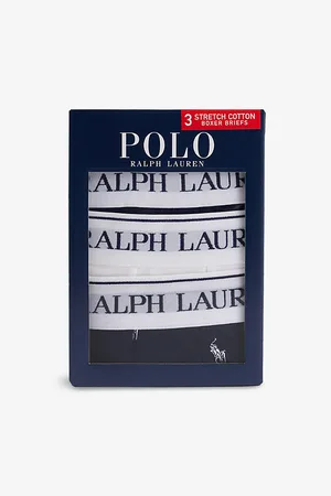 Ralph Lauren Mens Pack Of Three Branded Cotton-Blend Stretch-Jersey Boxers