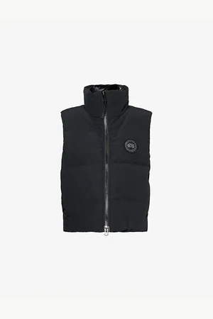 Canada Goose Womens Grandview Brand-Patch Cropped Shell-Down Gilet