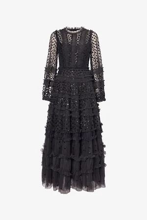 Needle & Thread Womens Dot Shimmer Woven Ankle Gown