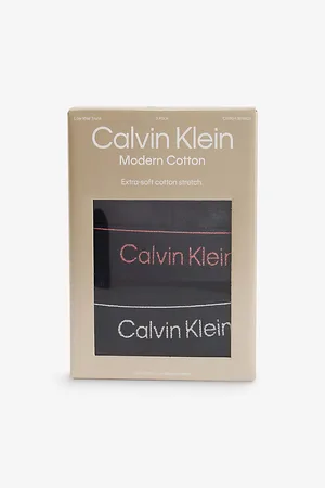 Calvin Klein Mens Branded Waistband Pack Of Three Stretch-Cotton Trunks