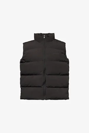 Adanola Womens Rubberised-Logo Funnel-Neck Padded-Shell Gilet
