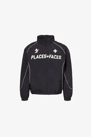 Places + Faces Mens Brand-Print Two-Slip-Pockets Regular-Fit Woven Jacket