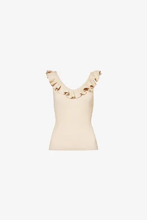 ZIMMERMANN Womens Acacia Frill V-Neck Knitted Top
