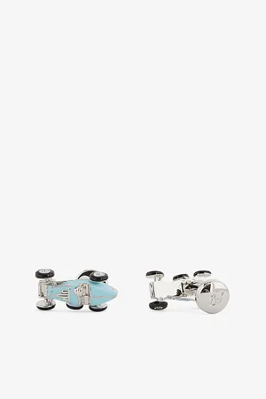 Babette Wasserman Mens Retro Rhodium-Plated Cufflinks