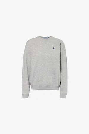 Ralph Lauren Womens Logo-Embroidery Crewneck Cotton-Blend Jersey Sweatshirt