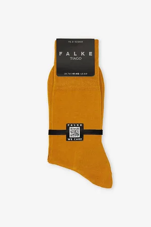 Falke Mens Mid-Calf Cotton-Blend Knitted Socks