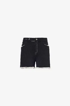 Barrie Womens Fringed Five-Pockets Cashmere and Cotton-Blend Shorts