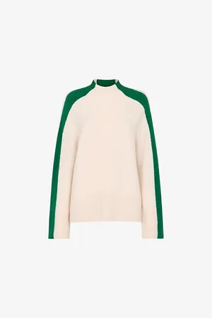 Whistles Womens Colour-Block Knitted Wool-Blend Jumper