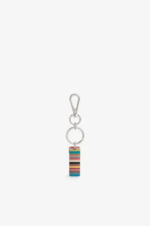Paul Smith Mens Signature Stripe Metal Keyring
