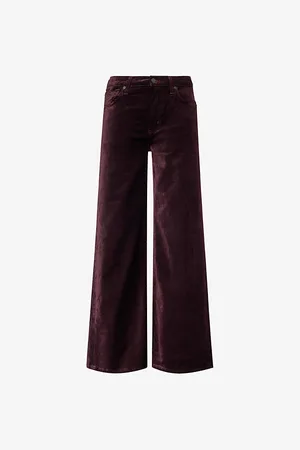 Citizens of Humanity Womens Loli Baggy Wide-Leg Mid-Rise Velvet Trousers