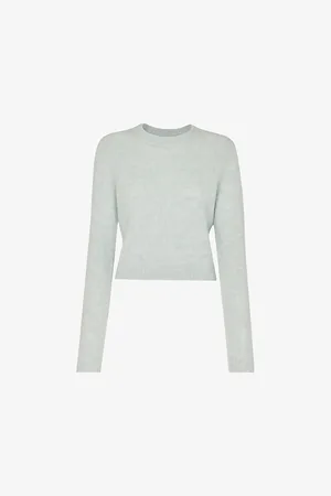 Whistles Womens Round-Neck Slim-Fit Stretch Alpaca-Blend Jumper