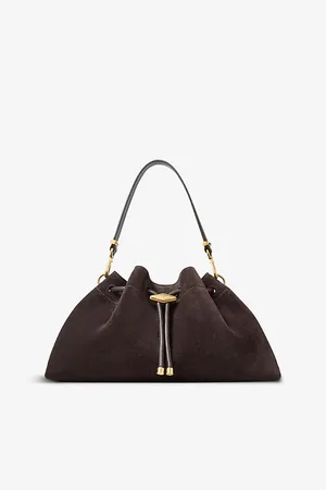Jimmy Choo Womens Cinch Medium Suede Shoulder Bag