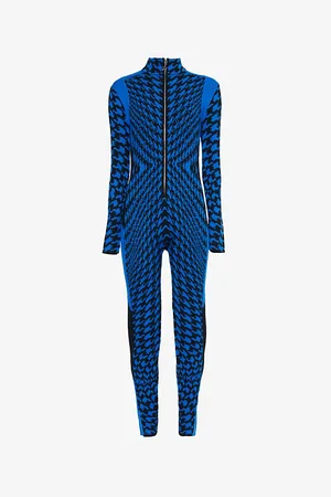 Perfect Moment Womens Bella Twisted Houndstooth-Pattern Merino-Wool Jumpsuit