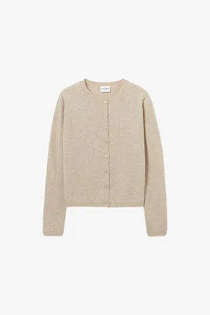Claudie Pierlot Womens Brand-Embroidered Round-Neck Wool Cardigan