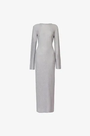 4th & Reckless Womens Sisca Long-Sleeves Knitted Maxi Dress