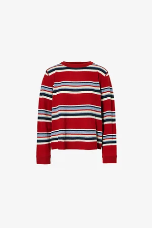 Reformation Womens Boyfriend Striped Knitted Recycled-Cashmere and Wool Jumper