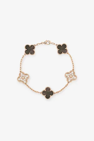 Van cleef Vintage Alhambra Rose-Gold, Mother Of Pearl and 0.96ct Diamond Bracelet