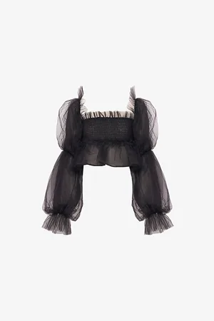 Sister Jane Womens Mystery Cropped Tulle Top