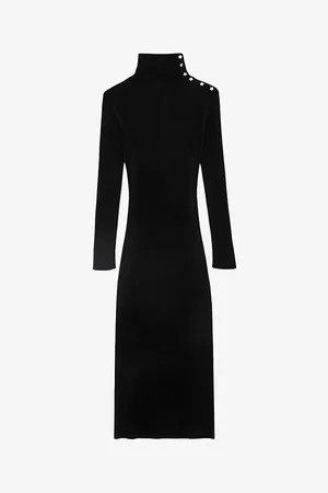 Zadig & Voltaire Womens Mireille Diamante-Embellished Open-Back Merino-Wool Maxi Dress