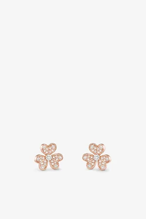 Van cleef Frivole 18ct Rose-Gold and 0.42ct Diamond Earrings