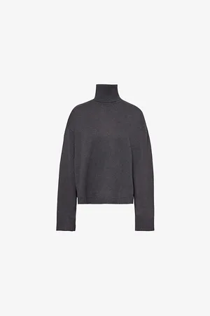 The Frankie Shop Womens Rhea Turtleneck Wool and Cotton-Blend Knitted Jumper