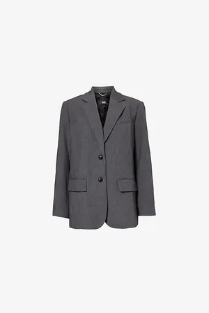 Paige Womens Sarto Single-Breasted Oversized Woven Blazer