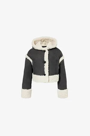 Stand Studio Womens London Hooded Faux-Leather Jacket