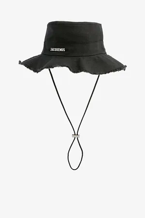 Jacquemus Mens Le Bob Artichaut Logo-Plaque Cotton Bucket Hat