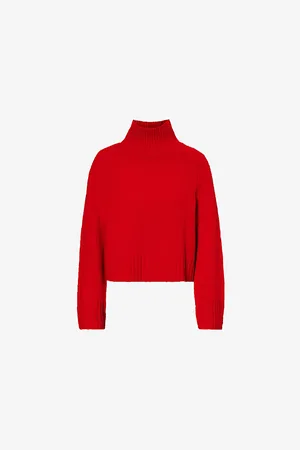 Reformation Womens Brooke Turtle-Neck Cashmere and Wool Jumper