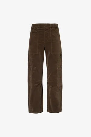 Citizens of Humanity Womens Marcelle Cargo-Pocket Wide-Leg Cotton Trousers
