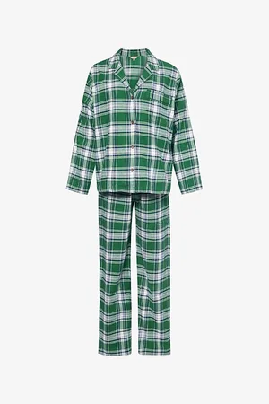 Eberjey Womens Plaid Cotton-Flannel Pyjama Set