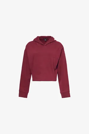 Beyond Yoga Womens Happiness Cropped Cotton-Blend Jersey Hoody